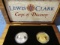 2003 LEWIS & CLARK 2-PIECE SILVER & GOLD SET IN WOODEN BOX PF