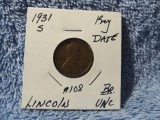 1931S LINCOLN CENT UNC SEMI KEY