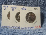1956,57D,59D, WASHINGTON QUARTERS CH-BU