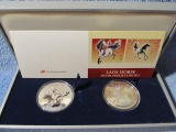 2002 2-PIECE STERLING SILVER LOAS HORSE SET IN HOLDER