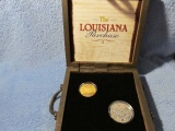 LOUISIANA PURCHASE SILVER & GOLD 2-COIN SET IN HOLDER PF