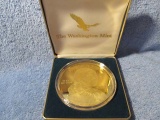 2000 4-OZ. SACAGAWEA GOLD PLATED ROUND IN HOLDER