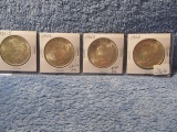 1921S,22,23,24, SILVER DOLLARS (4-COINS) AU-UNC