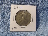 1917 WALKING LIBERTY HALF VF