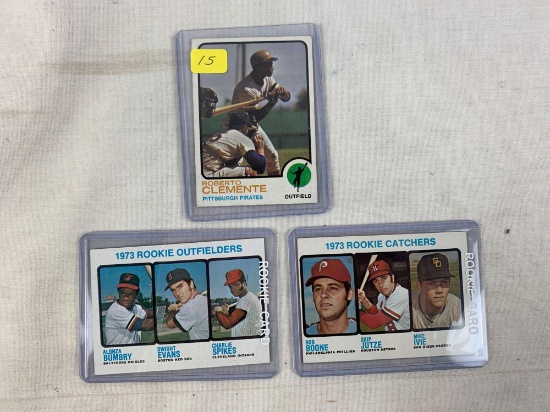 1973 Topps Roberto Clemente, Dwight Evans (Rookie), Bob Boone (Rookie)