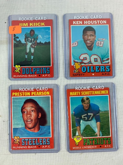 1971 Topps football Rookie lot:Kick, Houston,Pearson, Schottenheimer