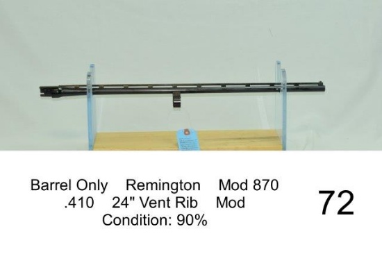 Barrel Only    Remington    Mod 870     .410    24" Vent Rib    Mod    Condition: 90%