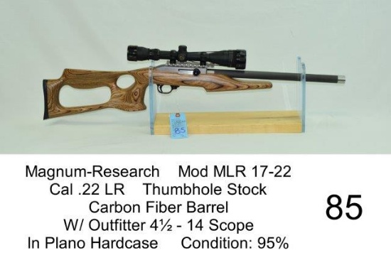 Magnum-Research    Mod MLR 17-22    Cal .22 LR    Thumbhole Stock    Carbon Fiber Barrel    W/ Outfi