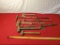 Lot of 11 assorted hammers, including one claw hatchet, and a brass mini sledge