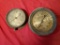 Pair of antique gauges, large one is approx 4 inches
