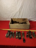 20 assorted block planes, with wooden box, various conditions