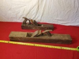 Pair of large wooden hand planes