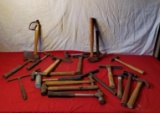 Large selection of assorted hammers, some unused