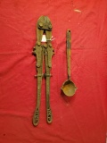 Ladel and pair of vintage bolt cutters