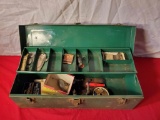 Vintage tackle box with assorted tackle