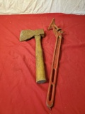 Small Broad axe and fence stretcher