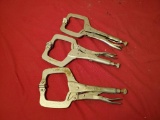 3- large vise grip clamps