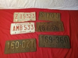 6 vintage/ antique license plates, including a 1942