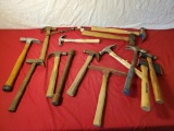 Collection of hammers, many are unused or slightly used, good lot here