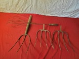 Rug beater and assorted pitchfork heads