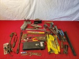 Vintage Wrenches, Alligator wrench, drill bits, pliers, nippers and more