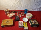 Vintage Curtain rods, Tins, and more