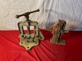 Drednaut auto jack and Reed Mfg Co pipe vise