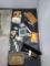 Lot of assorted items, pens, shoe horn, small mirror, small tray, and more