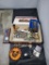 Cigar box full of watches, custom jewerly, ohio safe hunter patch and more