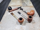 4 pipes, Wood and metal Viking made in USA, Wood metal Medico ventilator imported Briar, Wood metal