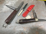 Small Souvenir knife and 2 Vintage Electrician knives