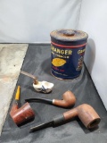 Tobacco Tin and Pipes
