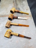 4 corn cob pipes one is a genuine Dr. Grabow, others are unmarked