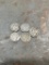 5- assorted 90% silver mercury dimes