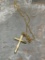 Bronze Crucifix on long chain, stamped Milor Italy