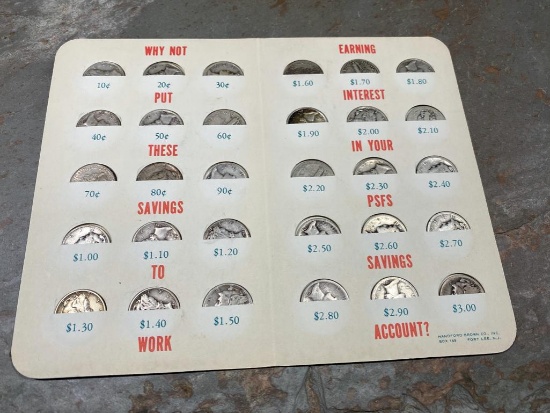 VIntage Dime Saver filled with 30 Mercury Dimes