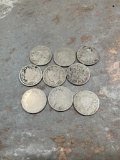 9- assorted Liberty V Nickels, some are NO DATE