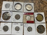 15 assorted foreign coins
