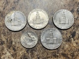 4- Bicentennial Half Dollars and one Washington Quarter