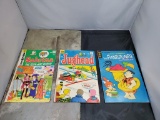 12 cent Jughead, 15 cent Flintstones, and Sabrina the Teen_Age Witch vintage comic books