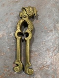 Vintage Brass Metal Parrot Bird Figural Nut Cracker, approx 5 1/2 inches