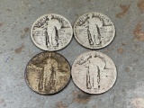 4- Standing Liberty Quarters, 1925, 1927, 1928, 1929