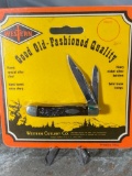 Western small 2 blade pen knife in retail packaging