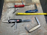 4 advertising knives, better quality, 2 are Victorinox, one INOX and one Imperial