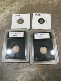 1901, 1902, 1905 and 1911 Barber Dimes