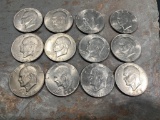 12- Assorted Eisenhower Dollar coins