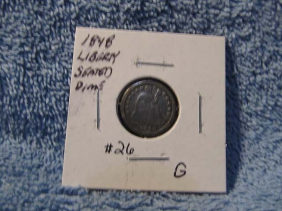 1848 SEATED DIME G