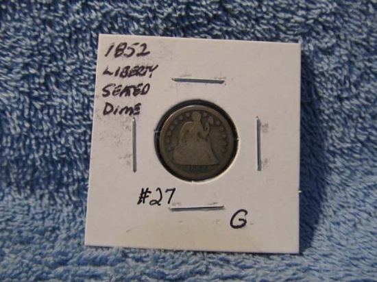1852 SEATED DIME G