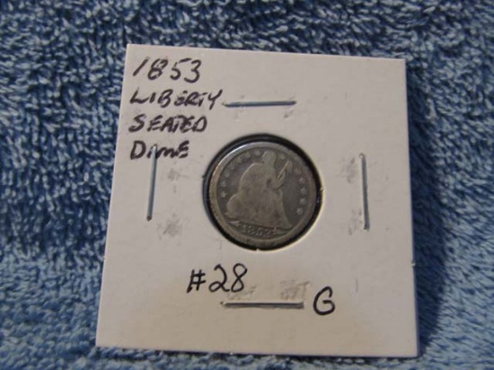 1853 SEATED DIME G
