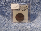 1851 HALF CENT XF